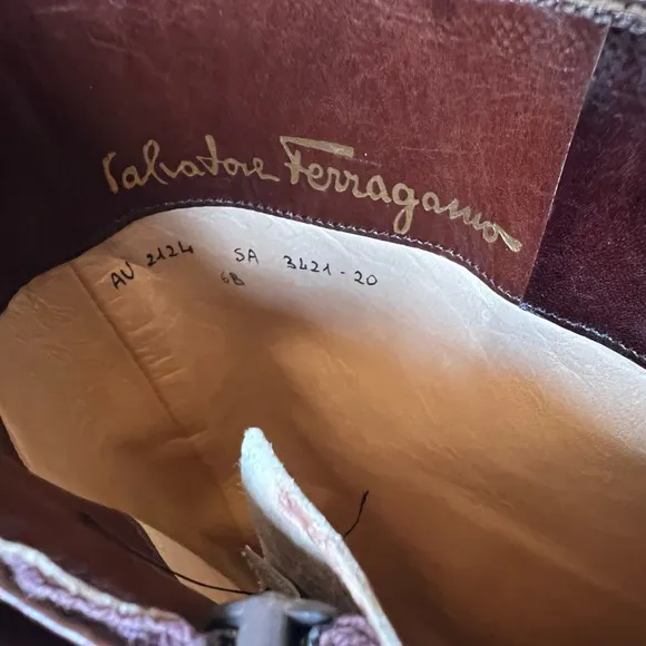 VTG Salvatore Ferragamo Western Leather Knee High Riding‎ Boots Women’s Size 6
