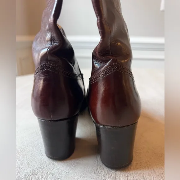 VTG Salvatore Ferragamo Western Leather Knee High Riding‎ Boots Women’s Size 6