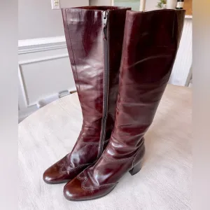 VTG Salvatore Ferragamo Western Leather Knee High Riding‎ Boots Women’s Size 6