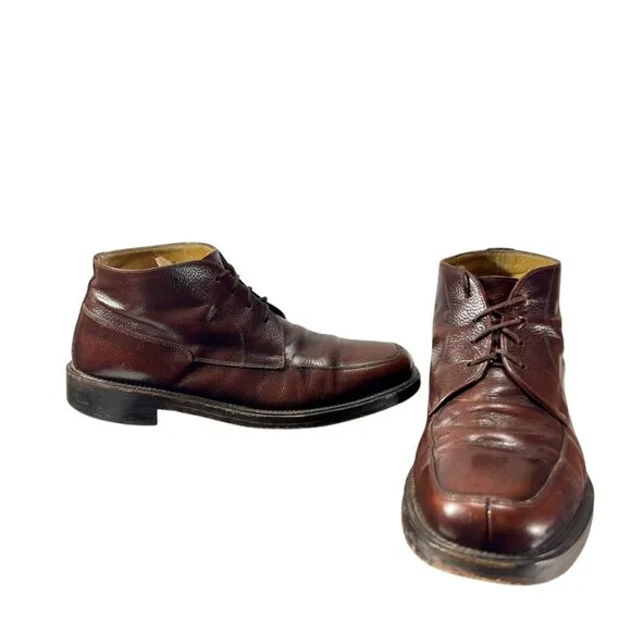 VTG Y2K  Men Sz 8.5 Chunky Brooks Brothers Boots Brown Leather Rugged Oxford