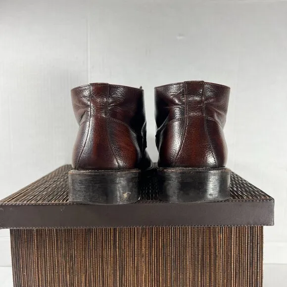 VTG Y2K  Men Sz 8.5 Chunky Brooks Brothers Boots Brown Leather Rugged Oxford