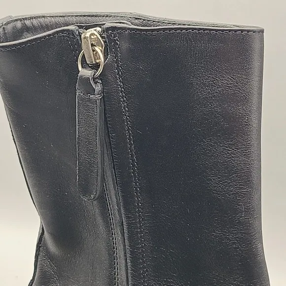 Wandler Women Black Leather Boots Rosa Zipper Platform Ankle Size 37.5 7.5 New