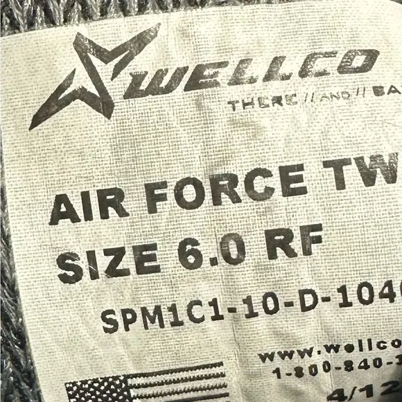 WELLCO AIR F Men’s  Tactical Boots - Gray size 6 pre owned  Exellent condition.