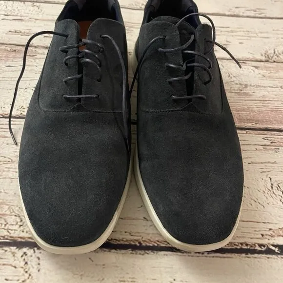 Wolf‎ &amp; Shepherd Longwing Blucher Navy Blue Suede Dress Shoes Size 13