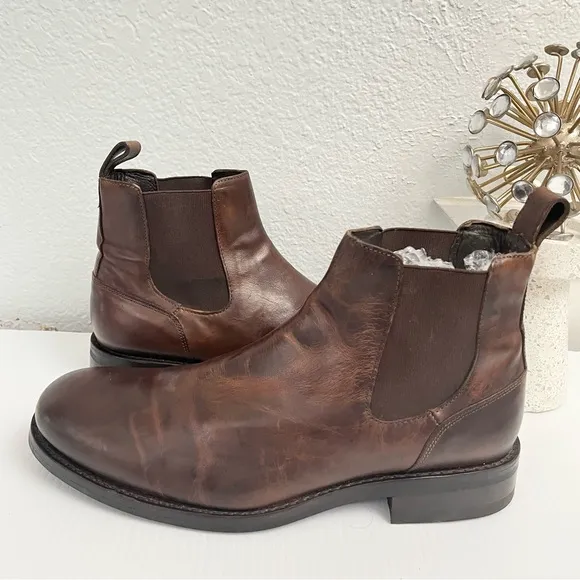 Wolverine BLVD Men's Brown Leather Chelsea Slip On Boots Size 10.5D