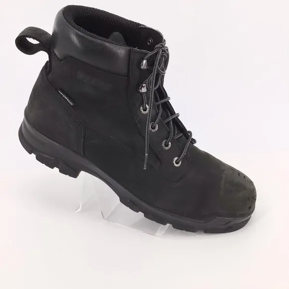 Wolverine Boots: Men's W10908 Black Composite Toe Waterproof Boots Size 13EW