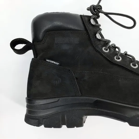 Wolverine Boots: Men's W10908 Black Composite Toe Waterproof Boots Size 13EW