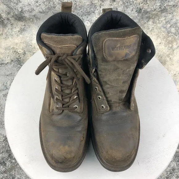Wolverine Men's Size 11M Floorhand 6&quot; Brown Leather Waterproof Steel Toe Boots