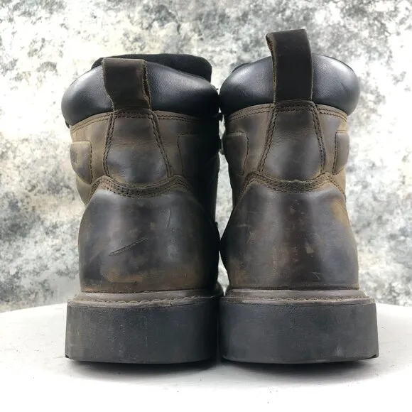 Wolverine Men's Size 11M Floorhand 6&quot; Brown Leather Waterproof Steel Toe Boots