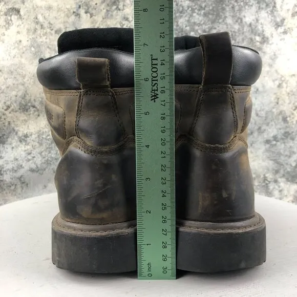 Wolverine Men's Size 11M Floorhand 6&quot; Brown Leather Waterproof Steel Toe Boots
