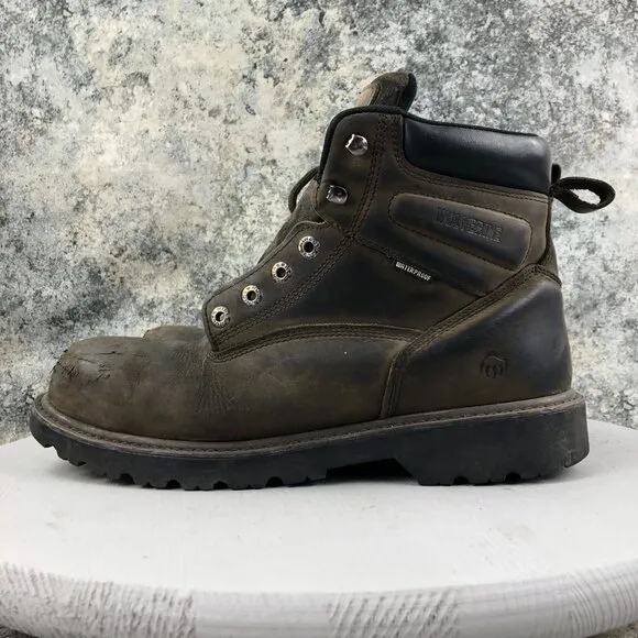 Wolverine Men's Size 11M Floorhand 6&quot; Brown Leather Waterproof Steel Toe Boots