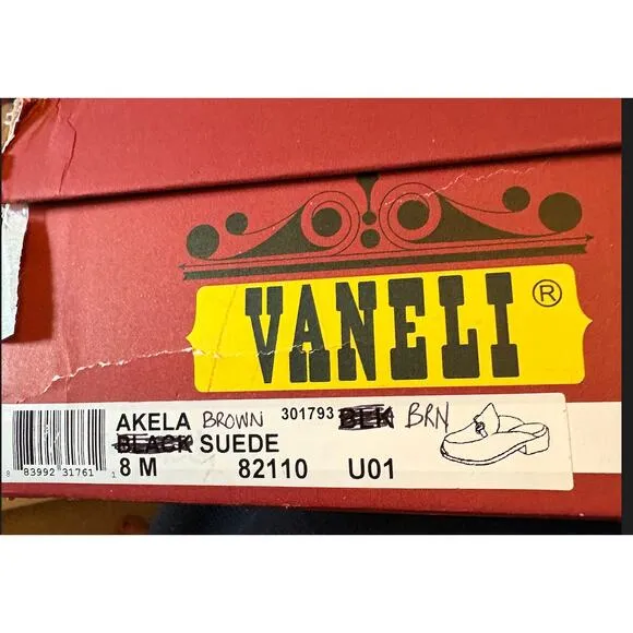 Women's 8M Vaneli Akela Suede Horsebit Mules Chocolate Brown Equestrian Chic NWT