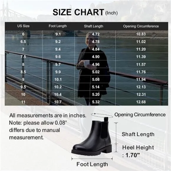 Women's 9607 Chelsea Ankle Boots Pull-On Booties for Women