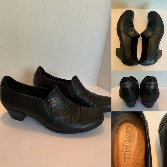 Women’s Black Booties Cobb Hill Adele Full Grain Leather 8 ankle boots