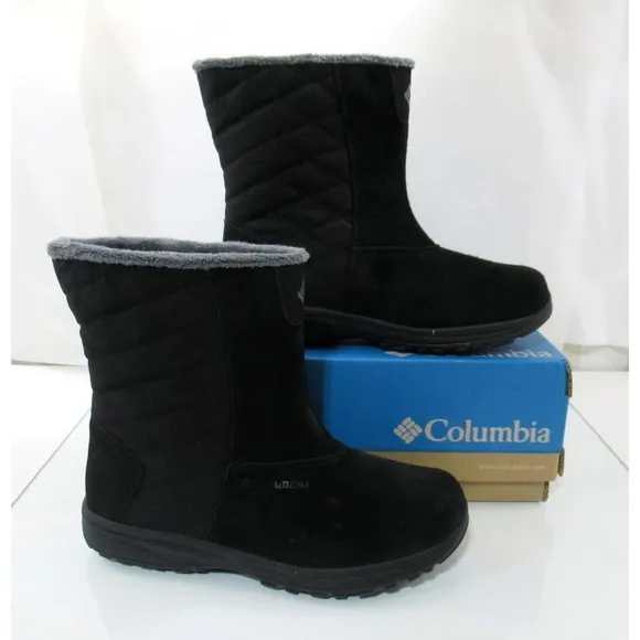 Women's Columbia Ice Maiden Slip III Waterproof Winter Snow Boots Black Size 10