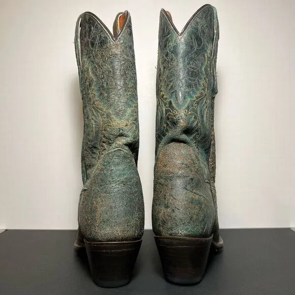 Womens DAN POST Dark Green Western Boots / Size 6 Medium