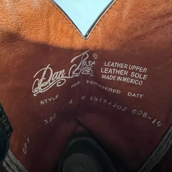 Womens DAN POST Dark Green Western Boots / Size 6 Medium