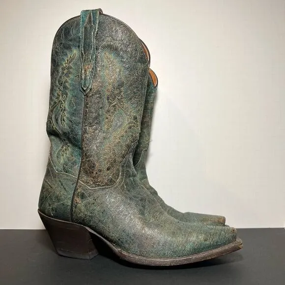 Womens DAN POST Dark Green Western Boots / Size 6 Medium