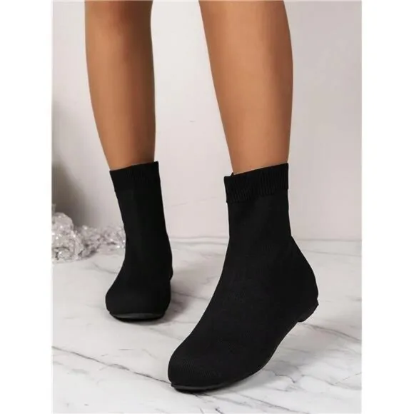 Women's Fashionable Black Boots For Fall &amp; Winter 2023, Featuring Round Toe