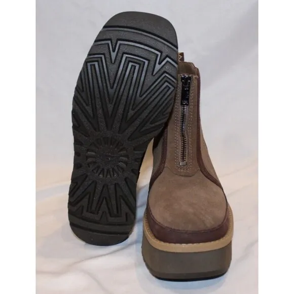 WOMENS HICKORY UGG CITYFUNC SUEDE ZIP PLATFORM BOOTS NEW!