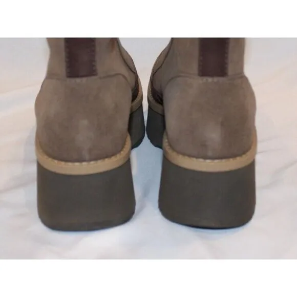 WOMENS HICKORY UGG CITYFUNC SUEDE ZIP PLATFORM BOOTS NEW!