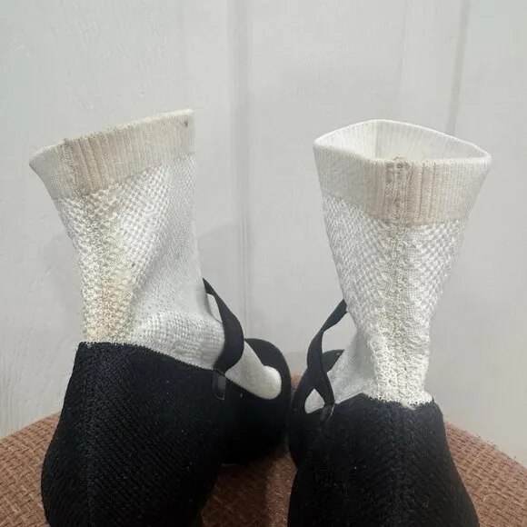 Women’s Katy Perry shoes Heel Sock Boots Size 6.5 Black White RARE