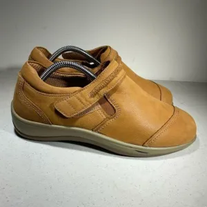 Womens Orthofeet Solerno Camel size 7,5 D Leather Loafers Orthotic Shoes