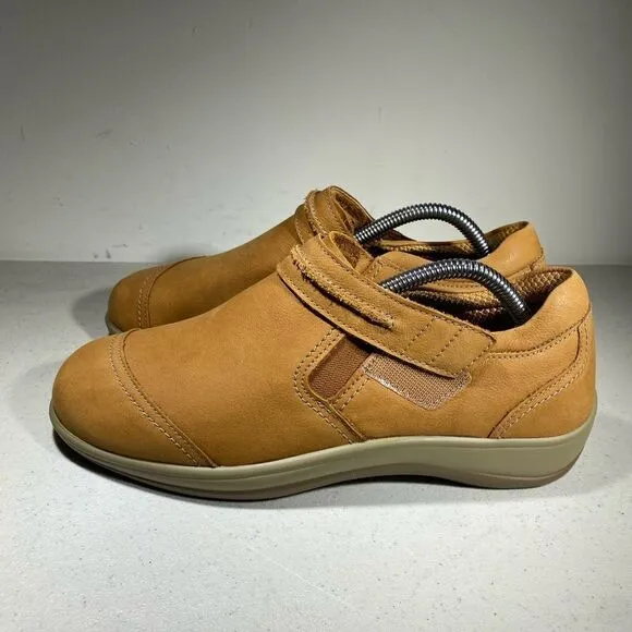 Womens Orthofeet Solerno Camel size 7,5 D Leather Loafers Orthotic Shoes