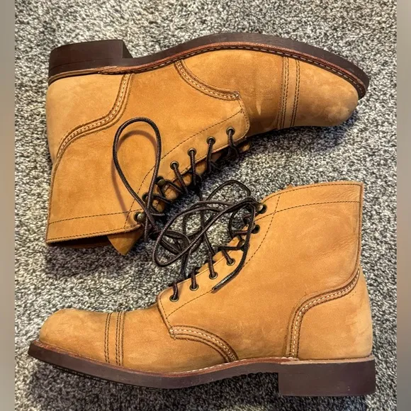 Women’s Red Wing Shoes Iron Ranger Boots 3367 Size 9.5B Honey Nubuck Lace Up USA