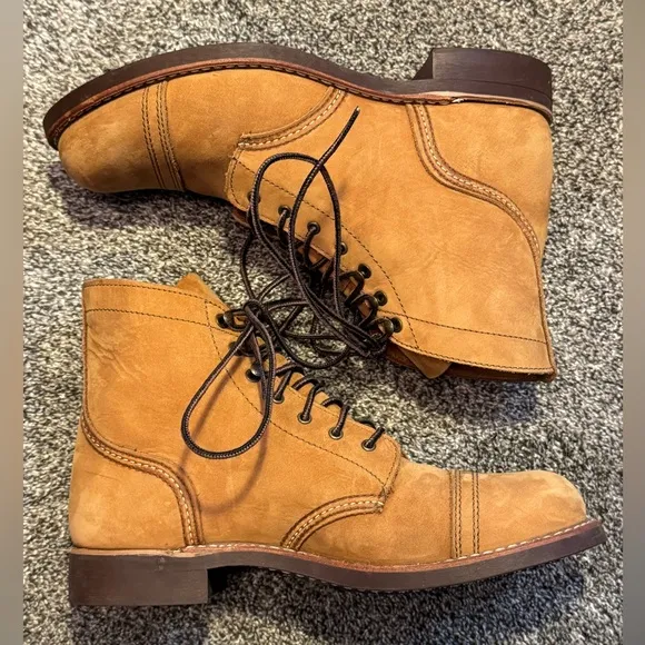Women’s Red Wing Shoes Iron Ranger Boots 3367 Size 9.5B Honey Nubuck Lace Up USA