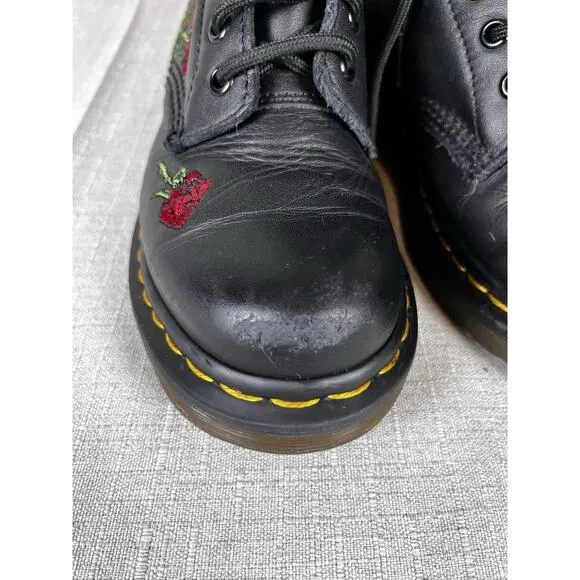 Women's Shoes Dr. Martens 1460 VONDA Floral Leather Boots Size 5 Combat Gothic