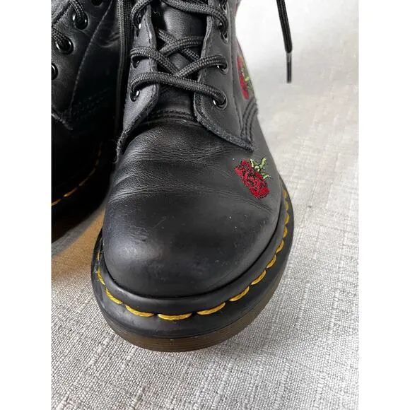 Women's Shoes Dr. Martens 1460 VONDA Floral Leather Boots Size 5 Combat Gothic