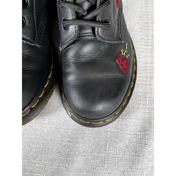 Women's Shoes Dr. Martens 1460 VONDA Floral Leather Boots Size 5 Combat Gothic