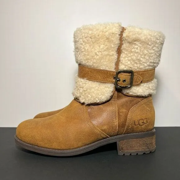 Womens UGG Blayre II Brown Leather Boots / Size 6.5