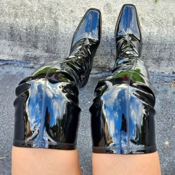 Women's Thigh High Over the Knee Boots Chunky Heel Black Color