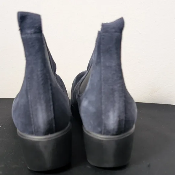 Wonders fly boots suede blue slip on Chelsea wedge boots sz 39