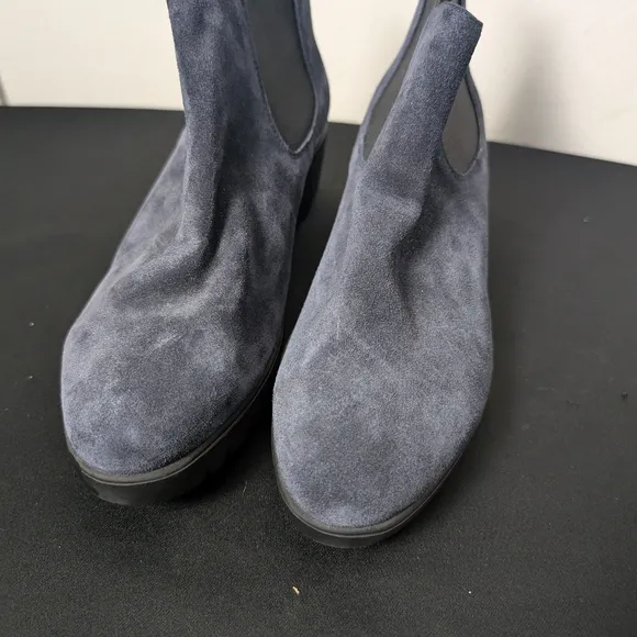 Wonders fly boots suede blue slip on Chelsea wedge boots sz 39