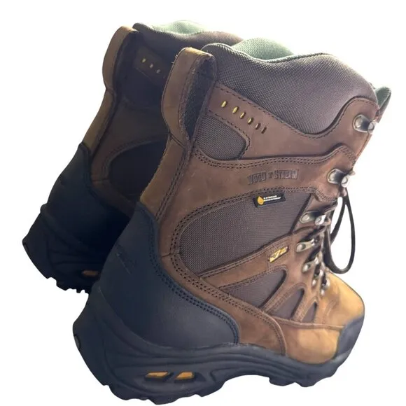 Wood &amp; Stream Men's Instinct VGS 300 Brown Leather Boots‎ Size 13W