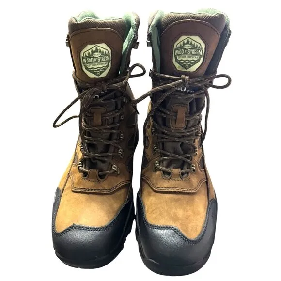 Wood &amp; Stream Men's Instinct VGS 300 Brown Leather Boots‎ Size 13W