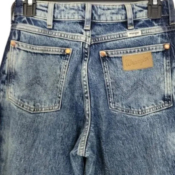 Wrangler Women's Two Tone Color Block High Rise Westward Bootcut Jeans Blue