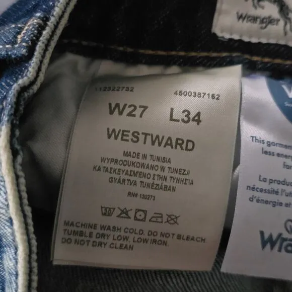 Wrangler Women's Two Tone Color Block High Rise Westward Bootcut Jeans Blue