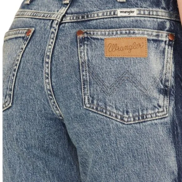 Wrangler Women's Two Tone Color Block High Rise Westward Bootcut Jeans Blue