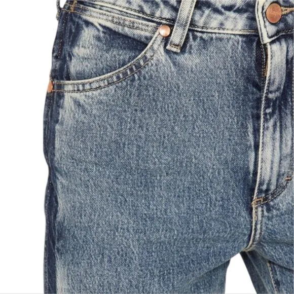 Wrangler Women's Two Tone Color Block High Rise Westward Bootcut Jeans Blue