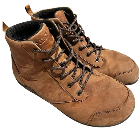 Xero Shoes Men's Denver Leather Tan Brown Barefoot Zero Drop Lace Up Boots Sz 11