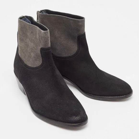 Zadig &amp; Voltaire Black Suede Teddy Ankle Boots Size 37