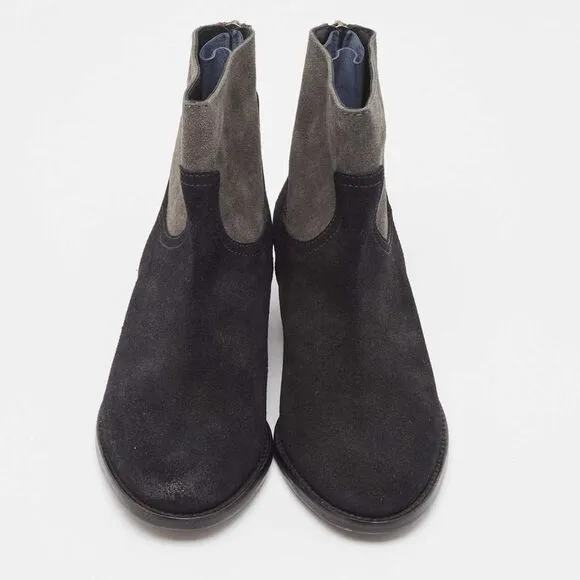 Zadig &amp; Voltaire Black Suede Teddy Ankle Boots Size 37