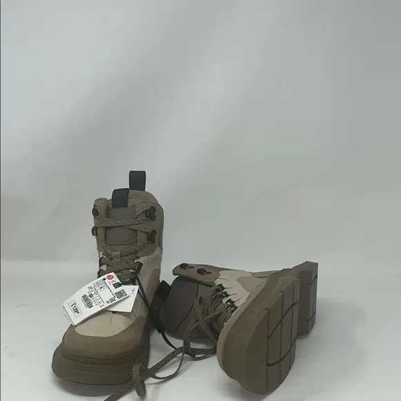 Zara Beige High-Top Women's Boots SZ 6 1/2