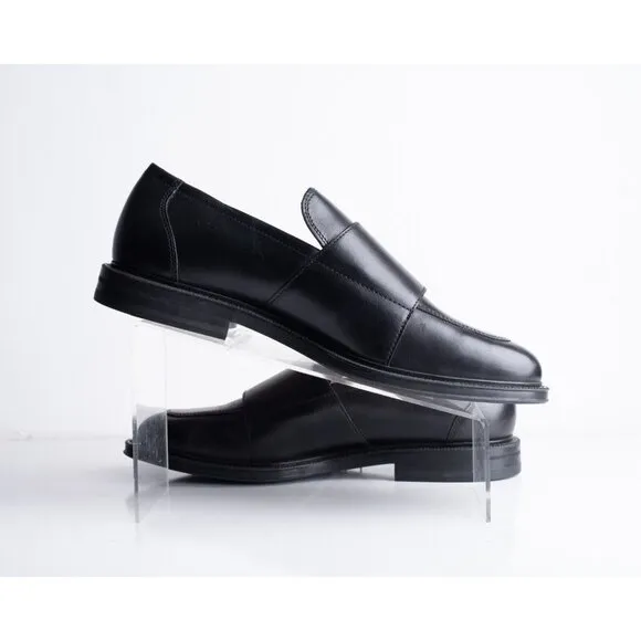 Zara Mens Leather Buckled Monk strap Loafers Black Shoes US 9 EU 42 2426/320 NWT