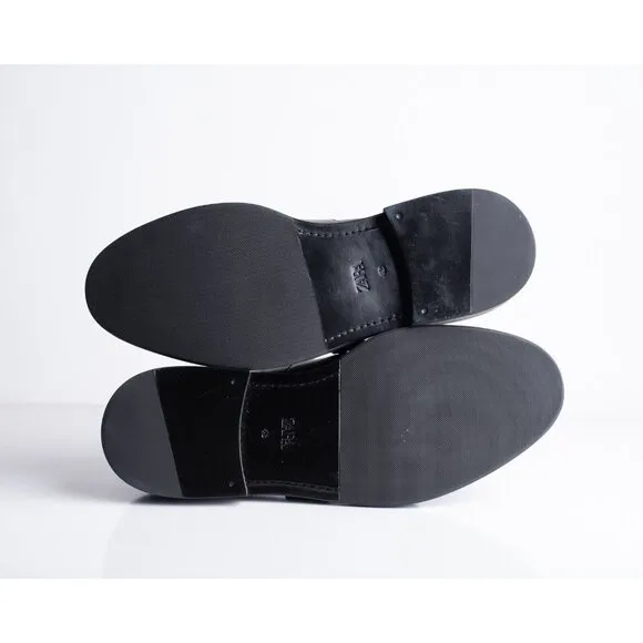 Zara Mens Leather Buckled Monk strap Loafers Black Shoes US 9 EU 42 2426/320 NWT