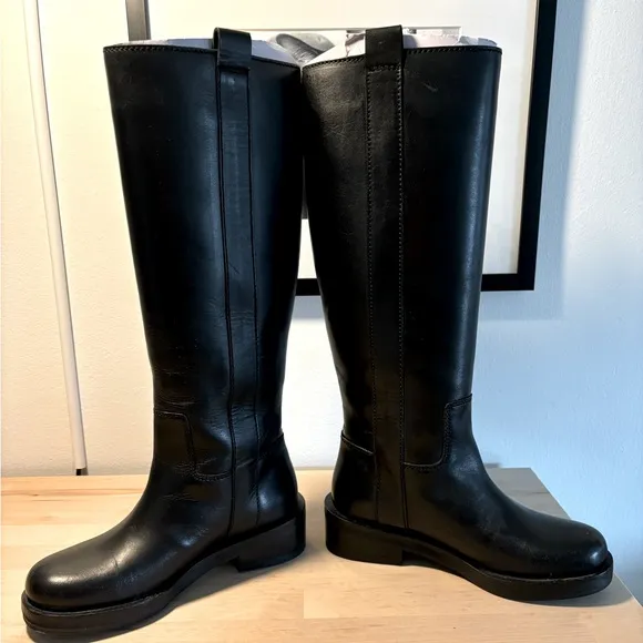 ZARA SZ,6 Leather Black Ridding Boots